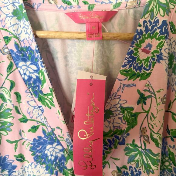Lilly Pulitzer Sailynn Romper Wrap Dress Conch Shell Pink Rumor Has Size Medium - Picture 6 of 8